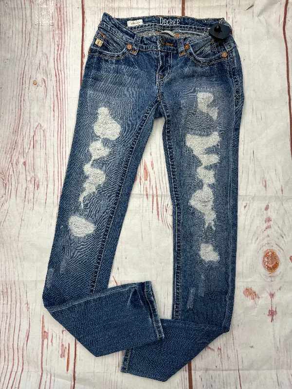 Jeans Skinny By Decree In Denim Blue, Size: 0