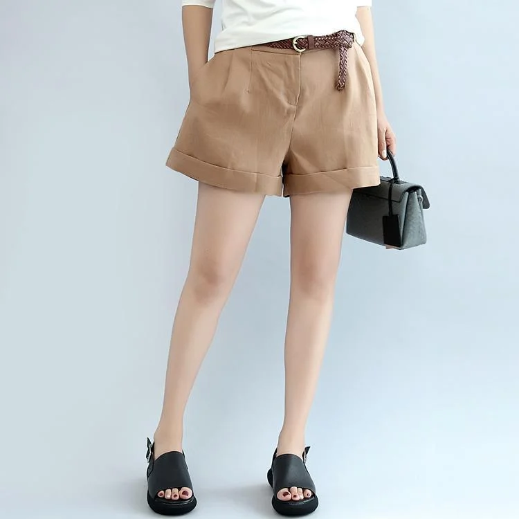 summer new casual linen shorts loose stylish hot pants