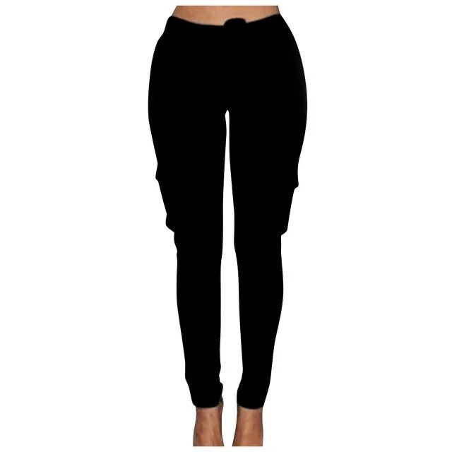 Amy Fashion - High Waist Elastic Joggers Lace-up Trousers