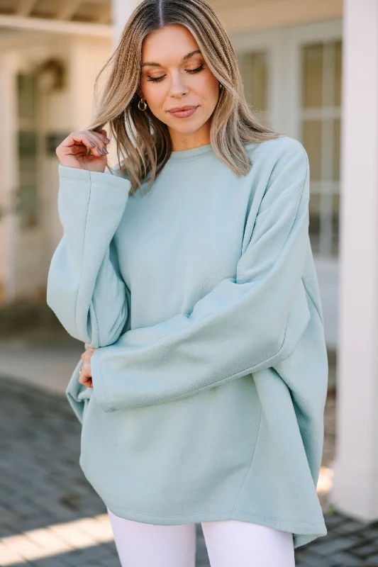 You've Got It All Dusty Green Oversized Sweatshirt